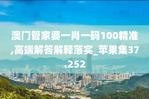 澳门管家婆一肖一码100精准,高端解答解释落实_苹果集37.252