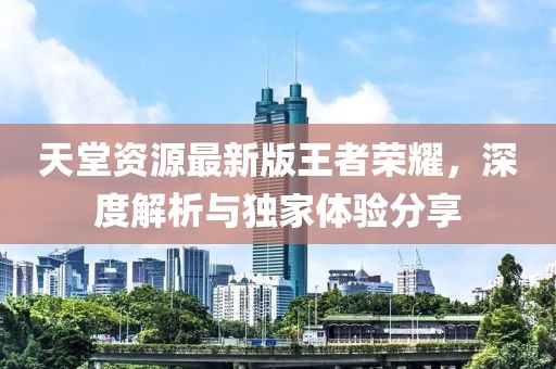 天堂资源最新版王者荣耀，深度解析与独家体验分享