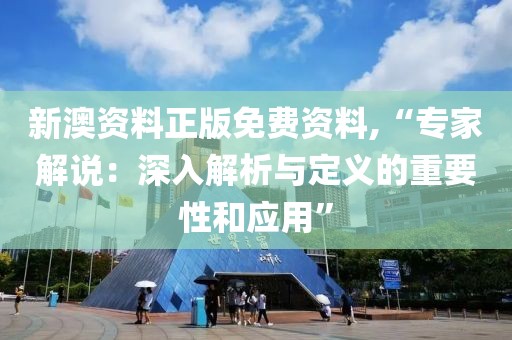 新澳资料正版免费资料,“专家解说：深入解析与定义的重要性和应用”