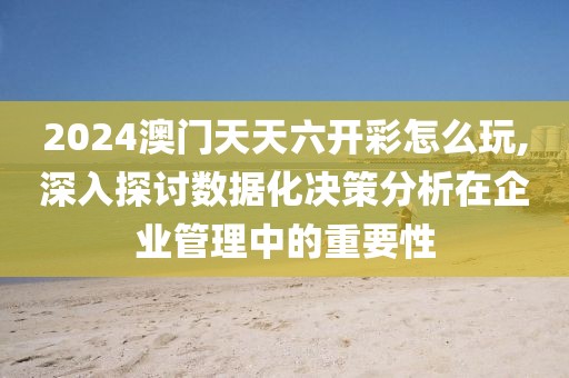 2024澳门天天六开彩怎么玩,深入探讨数据化决策分析在企业管理中的重要性