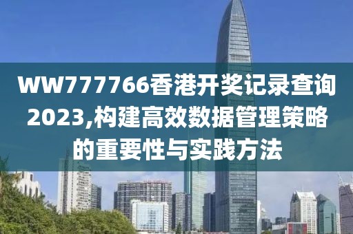 WW777766香港开奖记录查询2023,构建高效数据管理策略的重要性与实践方法