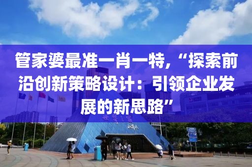 管家婆最准一肖一特,“探索前沿创新策略设计：引领企业发展的新思路”