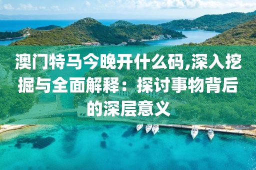 澳门特马今晚开什么码,深入挖掘与全面解释：探讨事物背后的深层意义