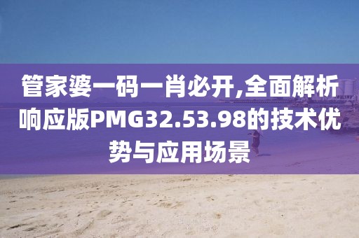 管家婆一码一肖必开,全面解析响应版PMG32.53.98的技术优势与应用场景