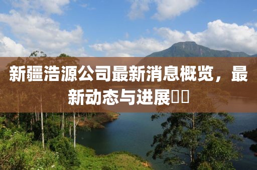 新疆浩源公司最新消息概览，最新动态与进展​​