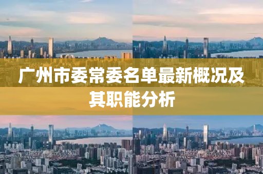 广州市委常委名单最新概况及其职能分析