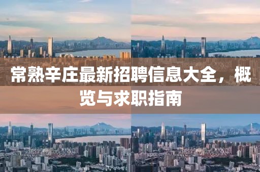 常熟辛庄最新招聘信息大全，概览与求职指南