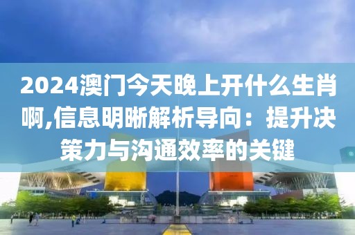 2024澳门今天晚上开什么生肖啊,信息明晰解析导向：提升决策力与沟通效率的关键