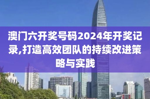 澳门六开奖号码2024年开奖记录,打造高效团队的持续改进策略与实践