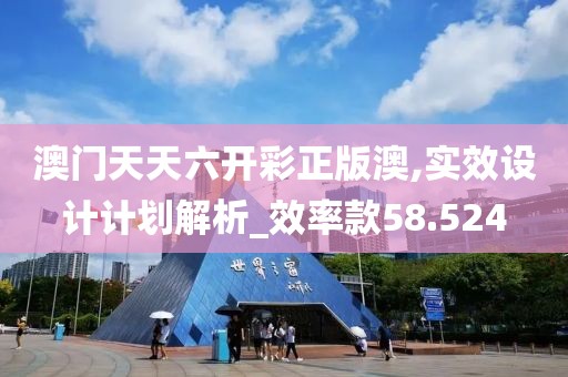 澳门天天六开彩正版澳,实效设计计划解析_效率款58.524