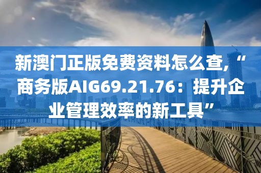 新澳门正版免费资料怎么查,“商务版AIG69.21.76：提升企业管理效率的新工具”