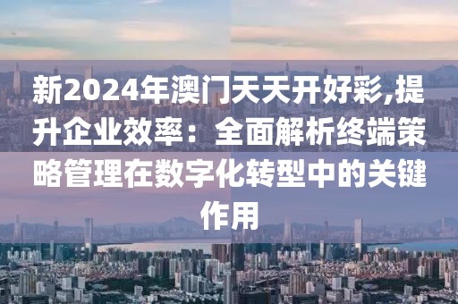 新2024年澳门天天开好彩,提升企业效率：全面解析终端策略管理在数字化转型中的关键作用