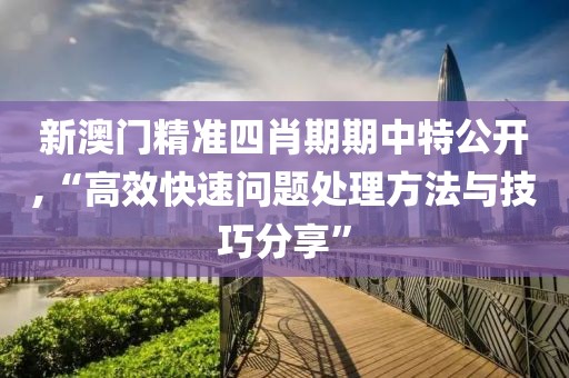 新澳门精准四肖期期中特公开,“高效快速问题处理方法与技巧分享”