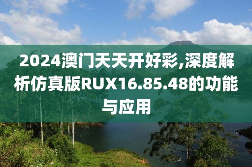 2024澳门天天开好彩,深度解析仿真版RUX16.85.48的功能与应用