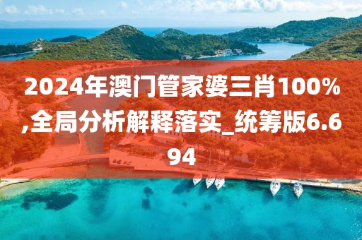 2024年澳门管家婆三肖100%,全局分析解释落实_统筹版6.694