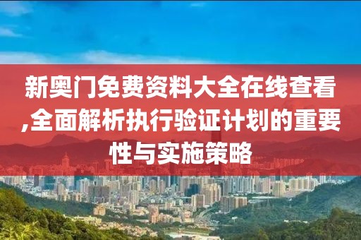 新奥门免费资料大全在线查看,全面解析执行验证计划的重要性与实施策略