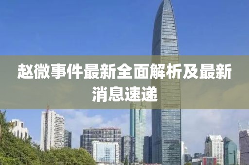 赵微事件最新全面解析及最新消息速递
