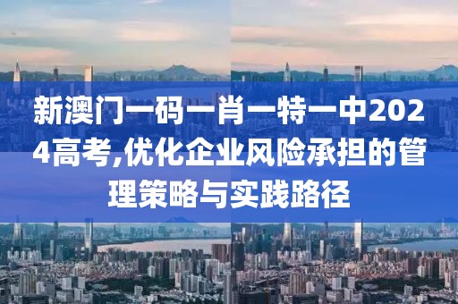 新澳门一码一肖一特一中2024高考,优化企业风险承担的管理策略与实践路径