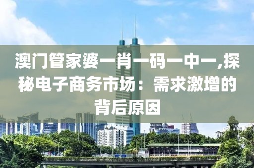 澳门管家婆一肖一码一中一,探秘电子商务市场：需求激增的背后原因