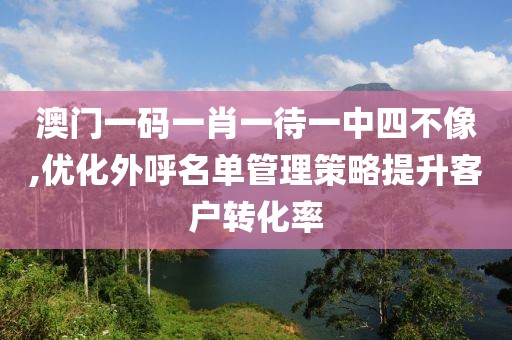 澳门一码一肖一待一中四不像,优化外呼名单管理策略提升客户转化率