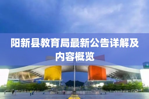 阳新县教育局最新公告详解及内容概览