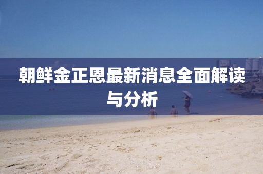朝鲜金正恩最新消息全面解读与分析
