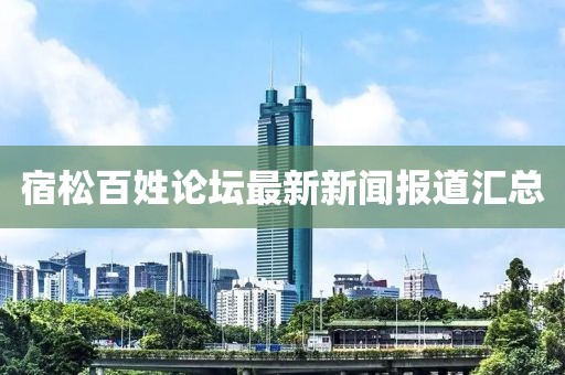 宿松百姓论坛最新新闻报道汇总