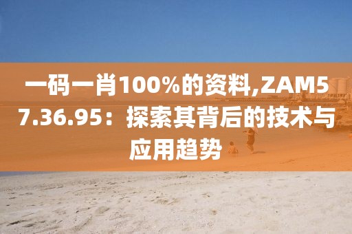 一码一肖100%的资料,ZAM57.36.95：探索其背后的技术与应用趋势