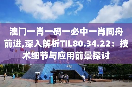澳门一肖一码一必中一肖同舟前进,深入解析TIL80.34.22：技术细节与应用前景探讨