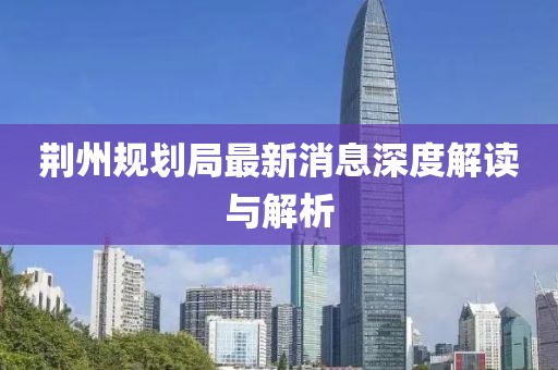 荆州规划局最新消息深度解读与解析