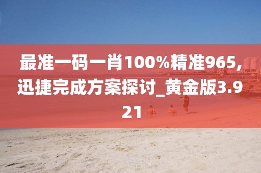 最准一码一肖100%精准965,迅捷完成方案探讨_黄金版3.921