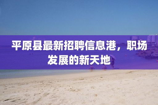 平原县最新招聘信息港，职场发展的新天地
