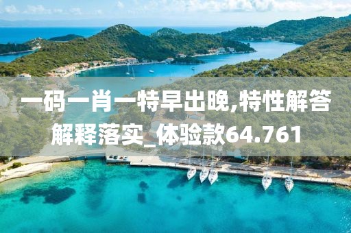 一码一肖一特早出晚,特性解答解释落实_体验款64.761