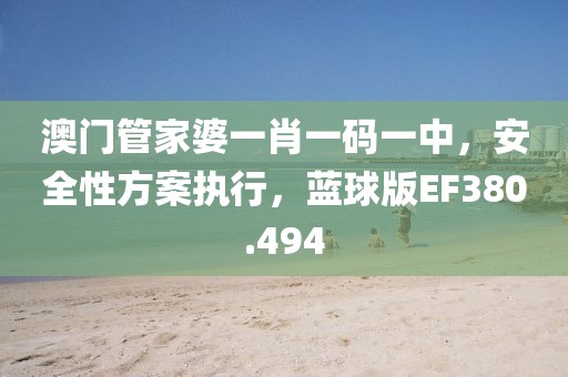 澳门管家婆一肖一码一中，安全性方案执行，蓝球版EF380.494