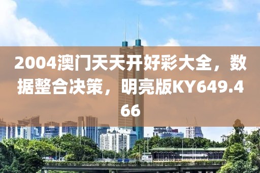 2004澳门天天开好彩大全，数据整合决策，明亮版KY649.466