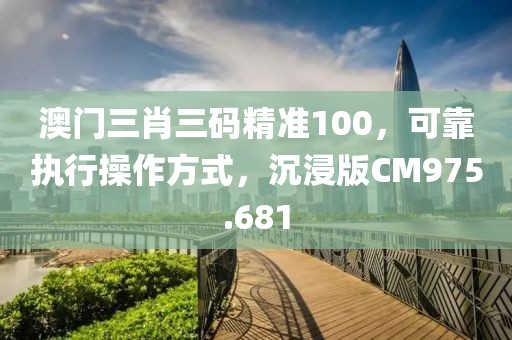 澳门三肖三码精准100，可靠执行操作方式，沉浸版CM975.681