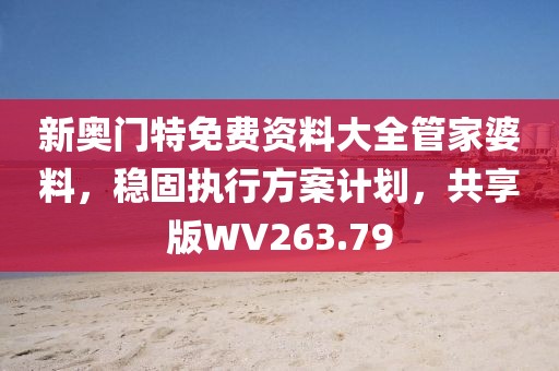 新奥门特免费资料大全管家婆料，稳固执行方案计划，共享版WV263.79
