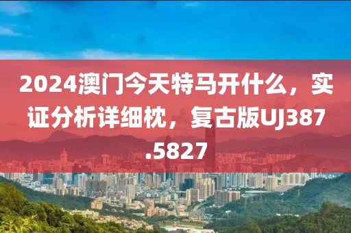 2024澳门今天特马开什么，实证分析详细枕，复古版UJ387.5827