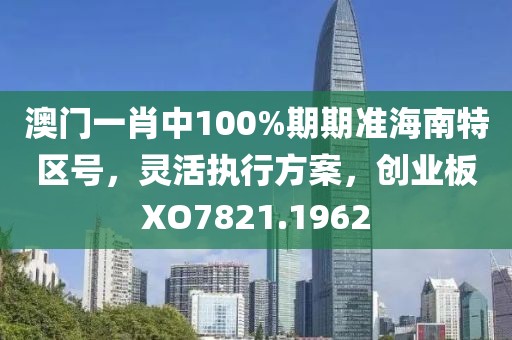 澳门一肖中100%期期准海南特区号，灵活执行方案，创业板XO7821.1962