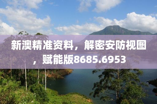 新澳精准资料，解密安防视图，赋能版8685.6953