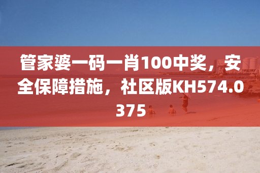 管家婆一码一肖100中奖，安全保障措施，社区版KH574.0375