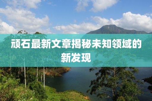 顽石最新文章揭秘未知领域的新发现