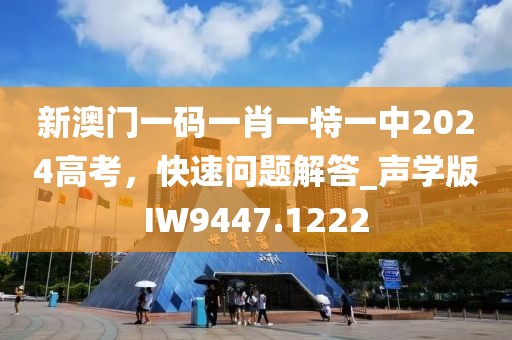 新澳门一码一肖一特一中2024高考，快速问题解答_声学版IW9447.1222