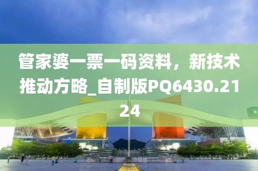 管家婆一票一码资料，新技术推动方略_自制版PQ6430.2124