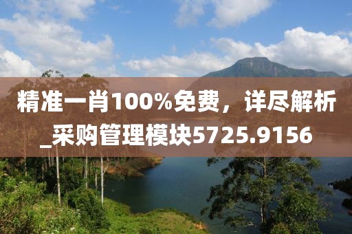 精准一肖100%免费，详尽解析_采购管理模块5725.9156