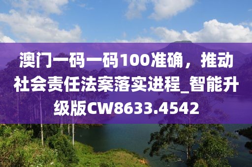 澳门一码一码100准确，推动社会责任法案落实进程_智能升级版CW8633.4542