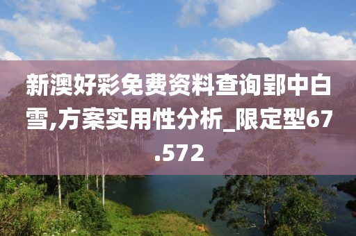 新澳好彩免费资料查询郢中白雪,方案实用性分析_限定型67.572