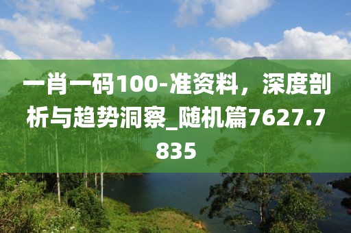 一肖一码100-准资料，深度剖析与趋势洞察_随机篇7627.7835