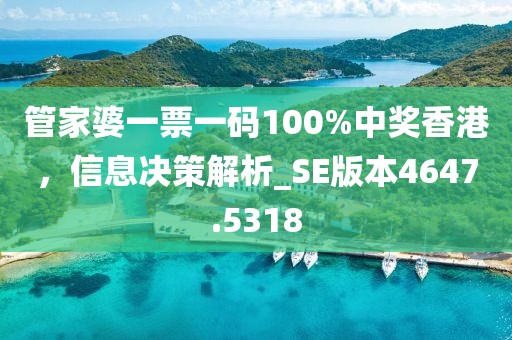 管家婆一票一码100%中奖香港，信息决策解析_SE版本4647.5318