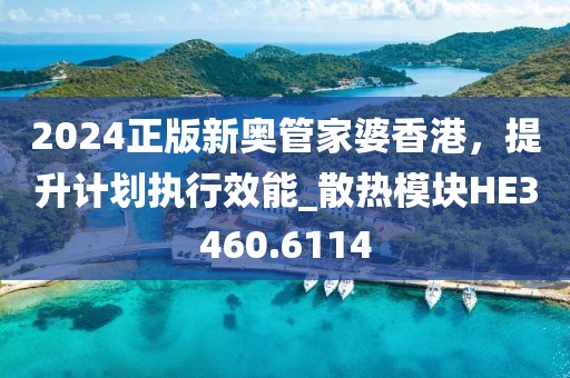2024正版新奥管家婆香港，提升计划执行效能_散热模块HE3460.6114